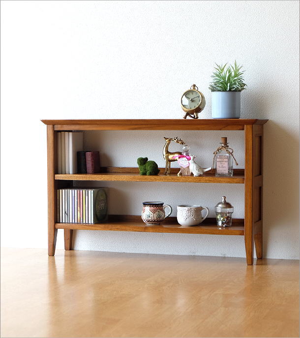 楽天市場】オープンラック 木製 スリム 3段 卓上 収納棚 文庫本 本棚