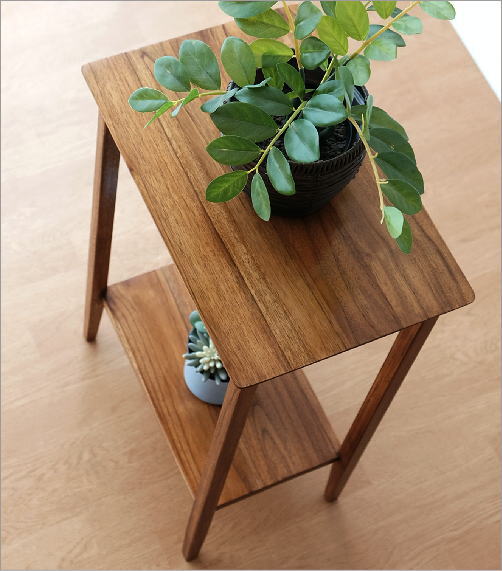 楽天市場】花台 木製 チーク無垢材 フラワースタンド 玄関 リビング