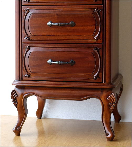 楽天市場】チェスト 6段 マホガニー 無垢材 アンティーク風 猫脚 猫足