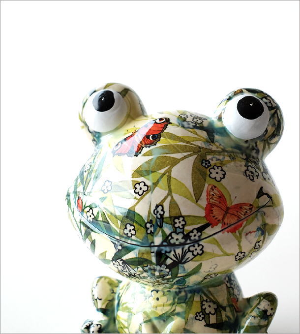 楽天市場】貯金箱 おしゃれ かわいい 陶器 カエル 蛙 オブジェ 置物