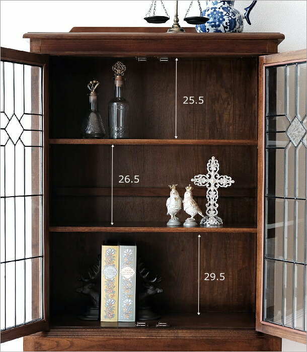 アンティーク ヴィンテージ ガラスキャビネット ディスプレイ 食器棚