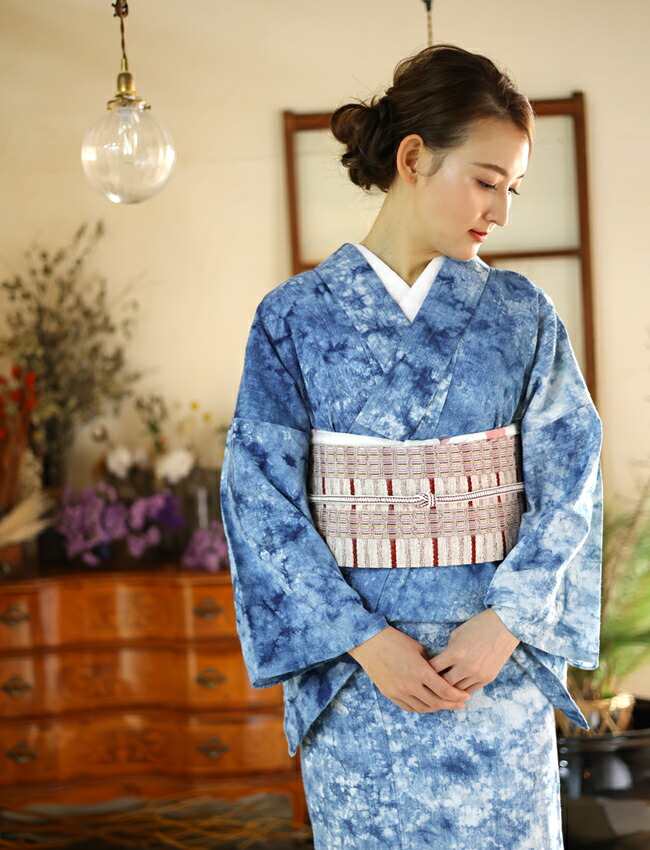 楽天市場】藍染め 正藍 阿波しじら織り 木綿 着物 夏着物 浴衣
