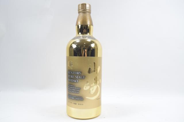 激レア】サントリー 山崎 60周年記念 ゴールドボトル 空き瓶 メッキ