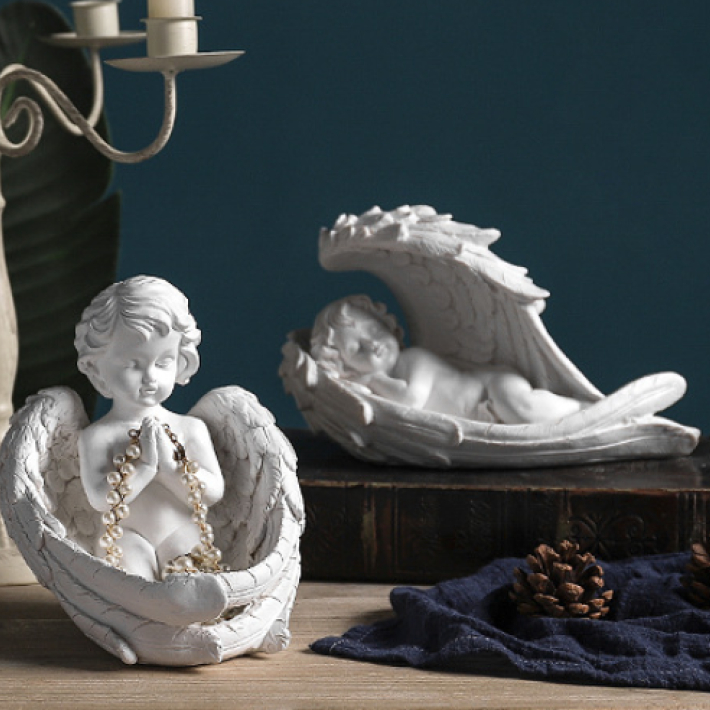 楽天市場】天使の小物入れ インテリア 置物 アクセサリー入れ 空間浄化