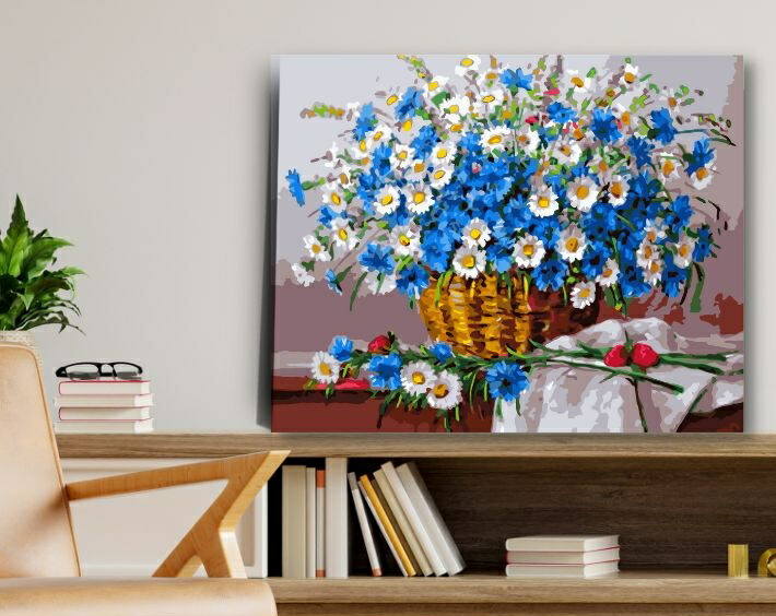 花の絵 油絵 油絵マット付きマット白色 花の絵 油絵 油絵マット付き