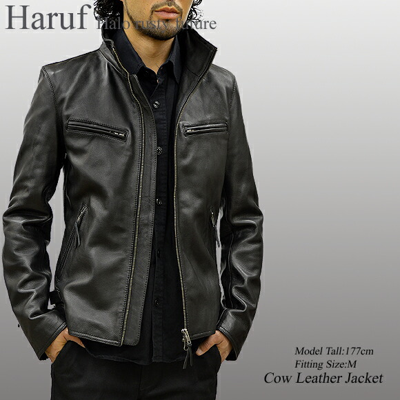 楽天市場】Haruf シングル ライダースジャケット レザージャケット