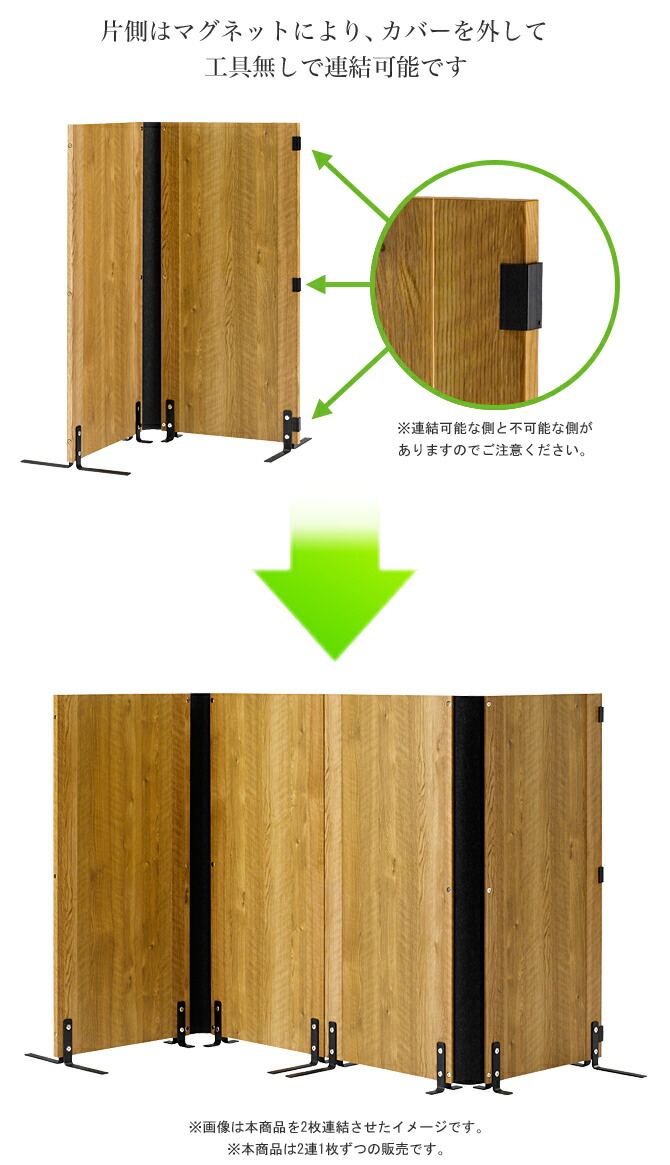 楽天市場】パーテーション 幅120 高さ120 2連 木製 折りたたみ
