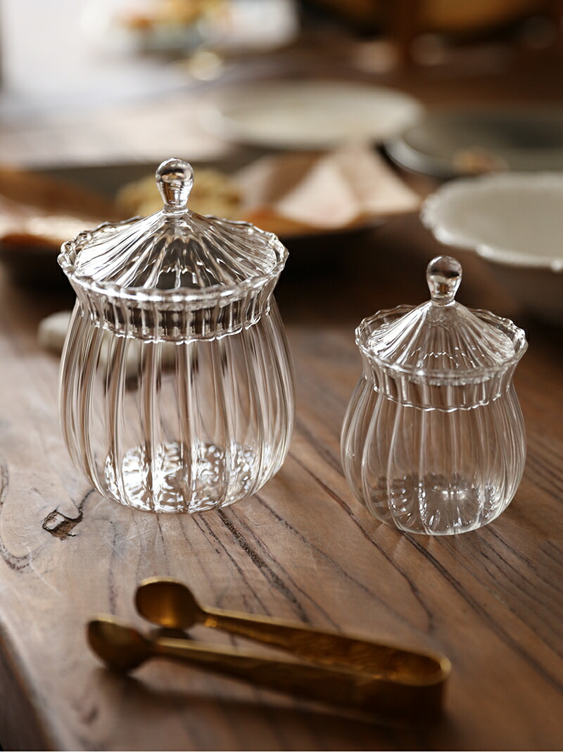 楽天市場】かわいい ガラス 小鉢 蓋付 砂糖入れ 調味料ポット 砂糖