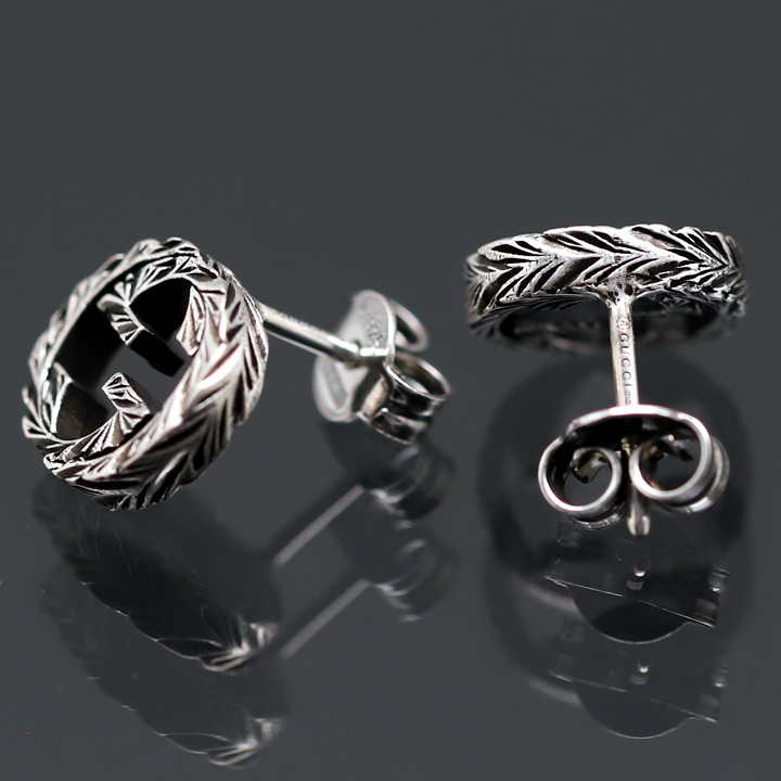 楽天市場】グッチ ピアス GUCCI スタッズピアス シルバー エングレー