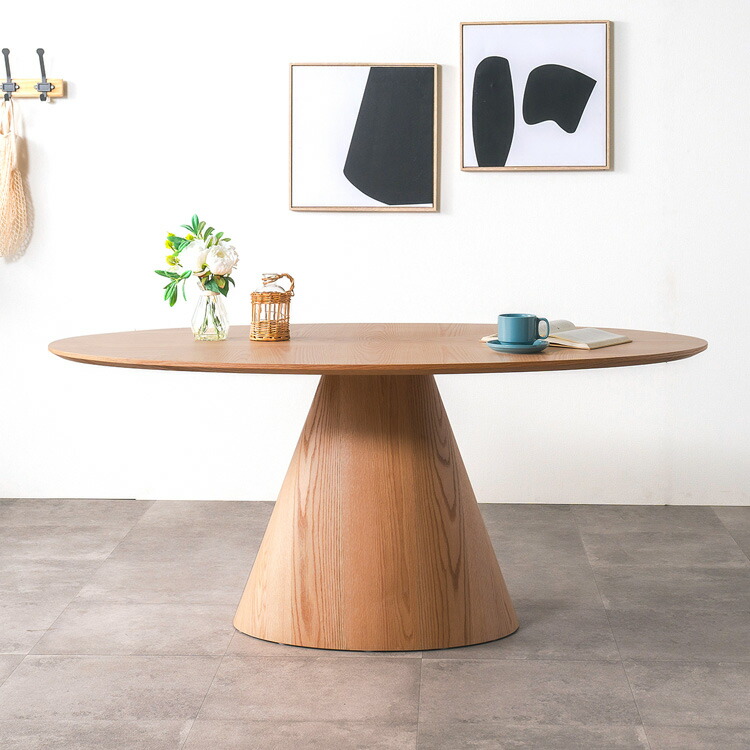 楽天市場】楕円形 ダイニングテーブル 円柱脚 4人 6人 単品 デザイン