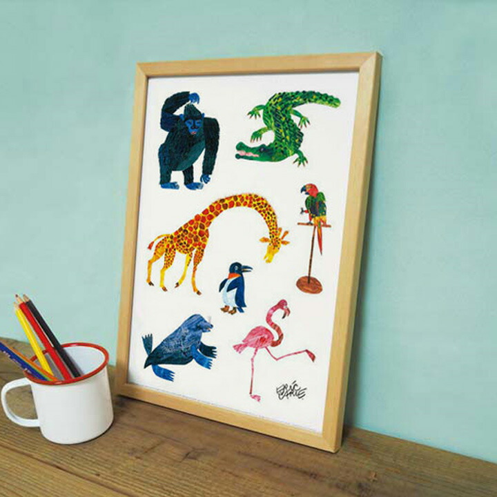 エリック・カール 親子ペンギン リトグラフ 縦51cm横60.5cm 【公式通販】