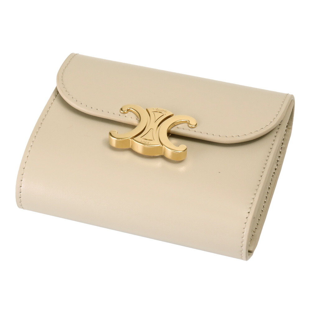 CELINE ベージュ 三つ折り財布 トリオンフ トリオンフ CELINE 三つ折り