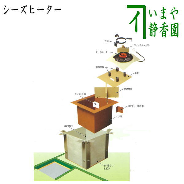 茶道具 炉壇 置炉 炉壇セット S501 淡 z51 茶道具 置炉 炭型 電熱器