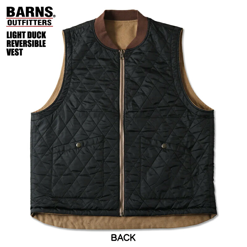 楽天市場】BARNS バーンズ ライトダック リバーシブル ベスト ジップ