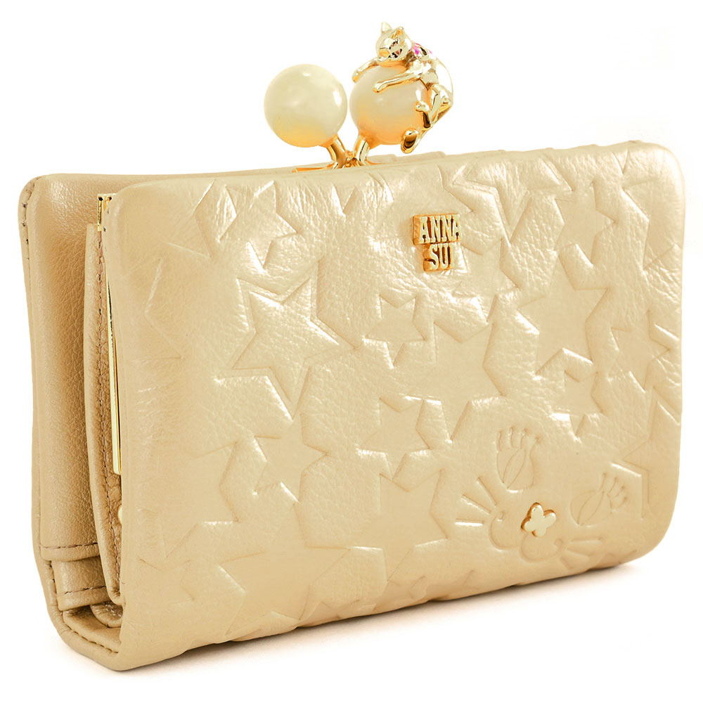 楽天市場】アナスイ 財布 二つ折り財布 がま口財布 ゴールド(ベージュ