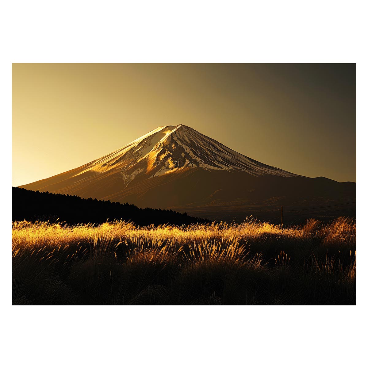 B2サイズ（約51x73cm）】【lh-poster-4183】和風 金の富士 金運