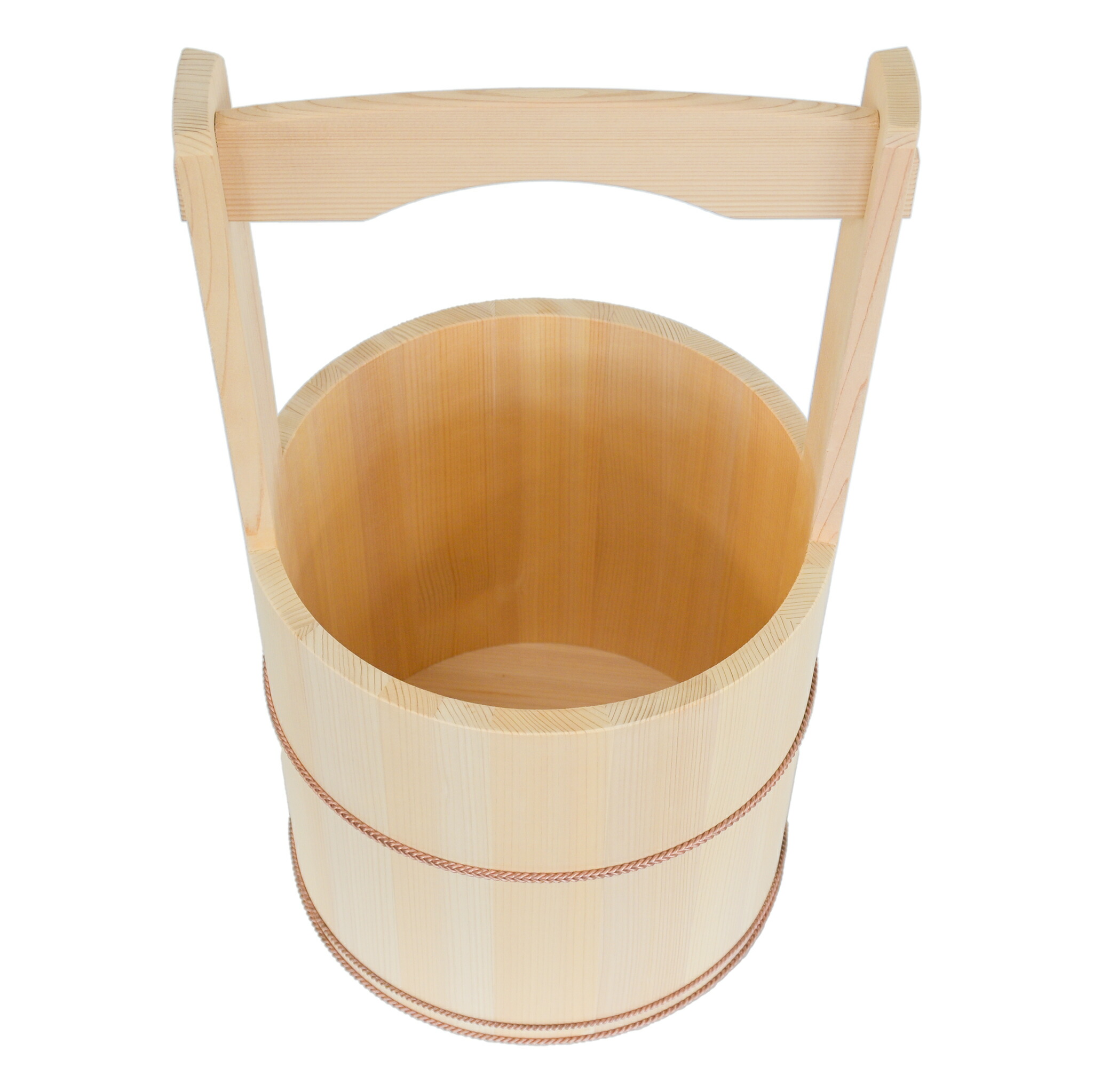 楽天市場】手水桶 サワラ製 柄付き 蓋付き 総高48cm 桶外径26cm