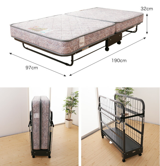 楽天市場】フランスベッド 折りたたみベッド キャスター付 シングル