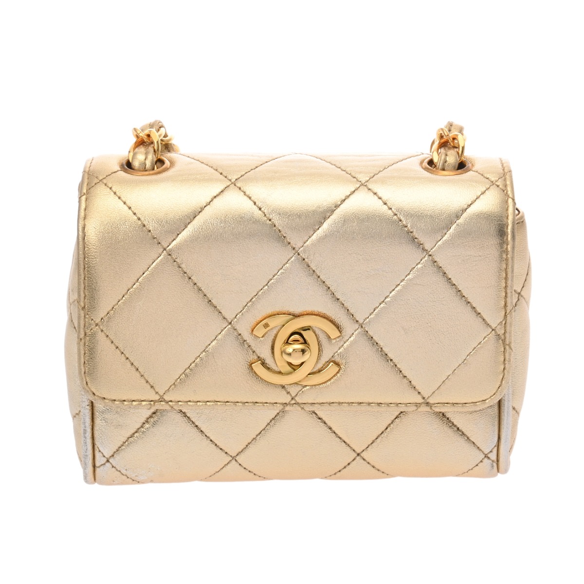 正規品新型タイプシャネルマトラッセゴールド金具Wホック三つ折り財布