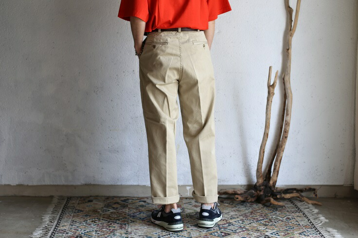 楽天市場】【orslow】 TWO TUCK TROUSERS KHAKIツータックトラウザーズ