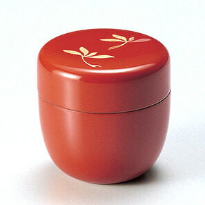 茶道具 棗 朱色 金模様 茶道具 棗 朱色 金模様 朱金棗