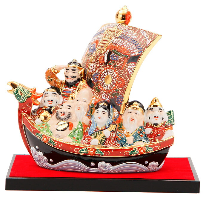 楽天市場】九谷焼 縁起置物 7号 七福神宝船 盛 飾り K8-1650 台・敷物