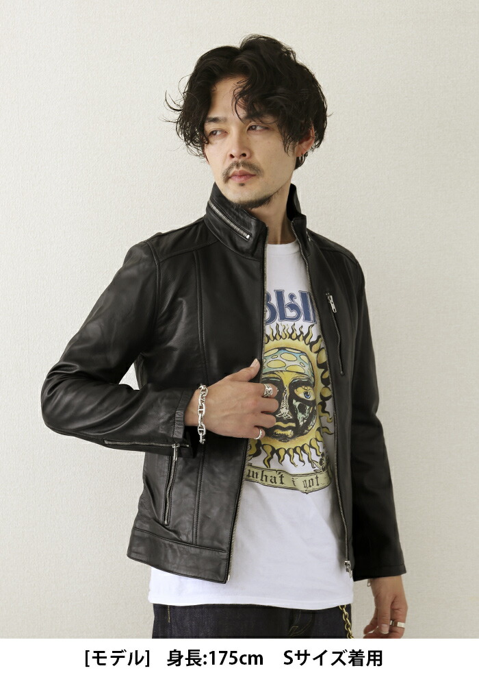 楽天市場】レザージャケット スタンドカラー ハイカラー 革ジャン 皮