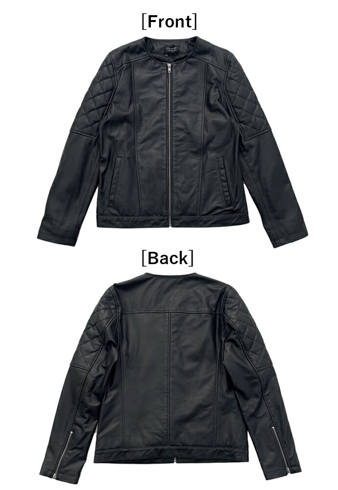 10sei0otto レザージャケット ノーカラー ブラック 10sei0otto レザー