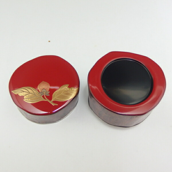 新井宗賀作 玄々斎好写し 筆柿香合 山中塗【中古】 ブランド