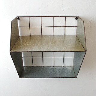 楽天市場】【インダストリアル 家具 ウォールラック シェルフ ブリキ