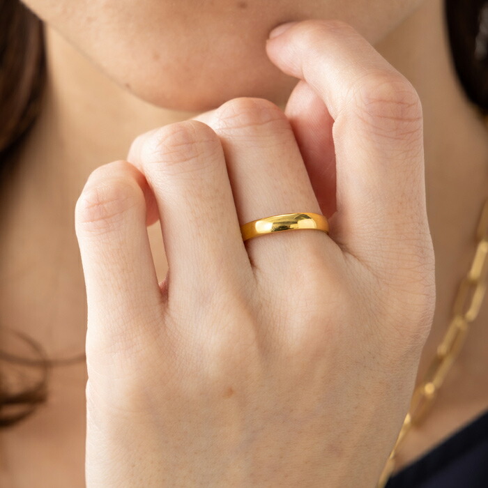 ミーさんK24純金 甲丸リング4.46g指輪リング 刻印あり ハンドメイド 24