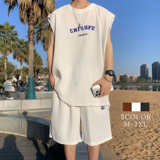 楽天市場】セットアップ メンズ タンクトップ ショートパンツ 袖なし