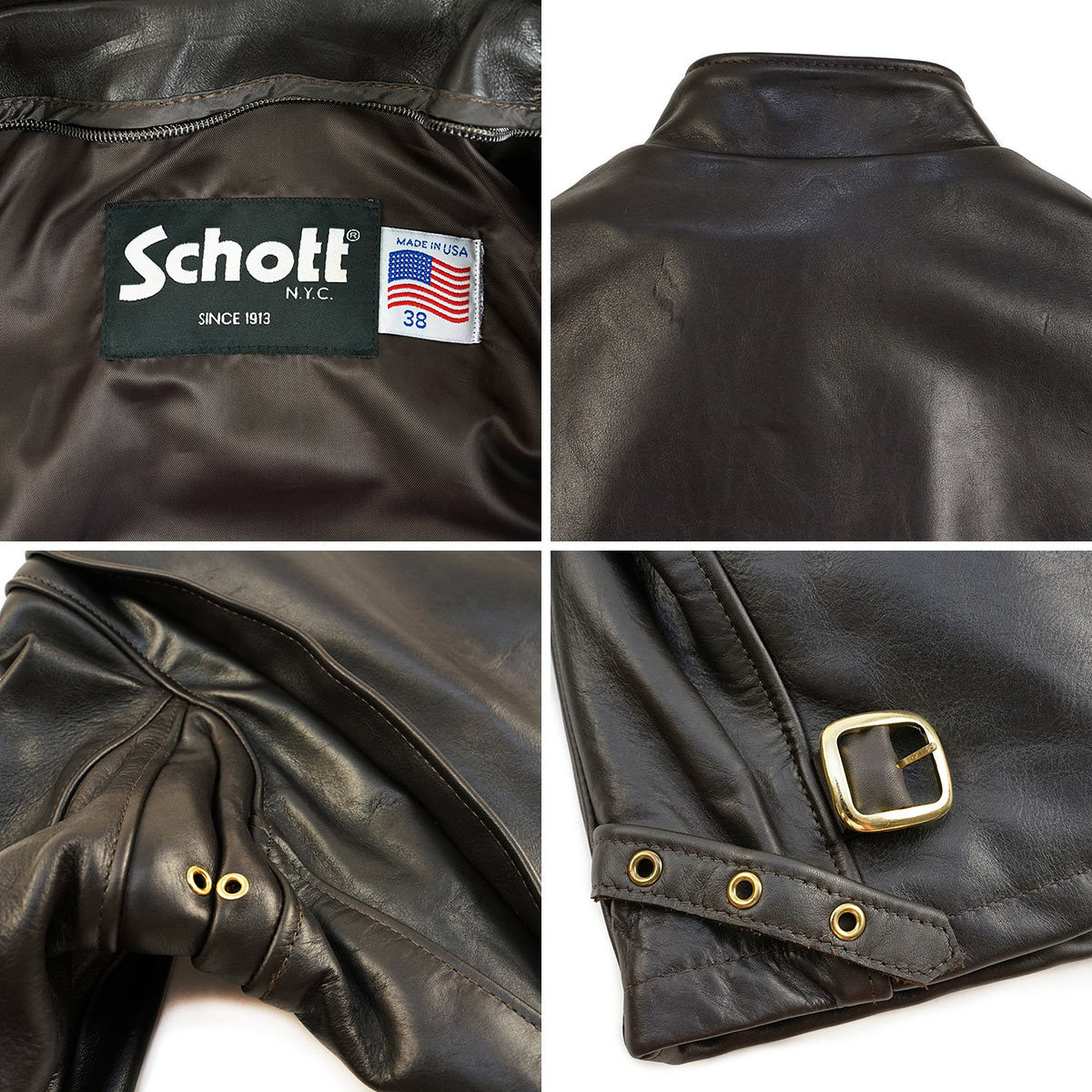 楽天市場】ショット SCHOTT 141 シングルライダース ブラウン BIG SIZE