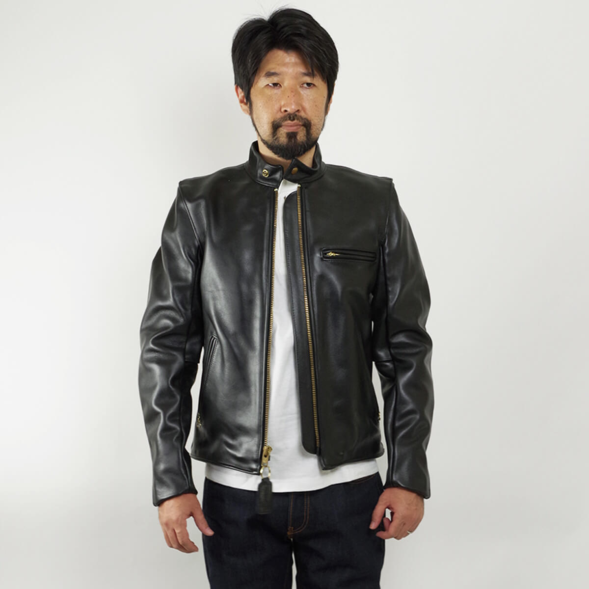 楽天市場】バンソン VANSON MODEL B シングル ライダース ブラック