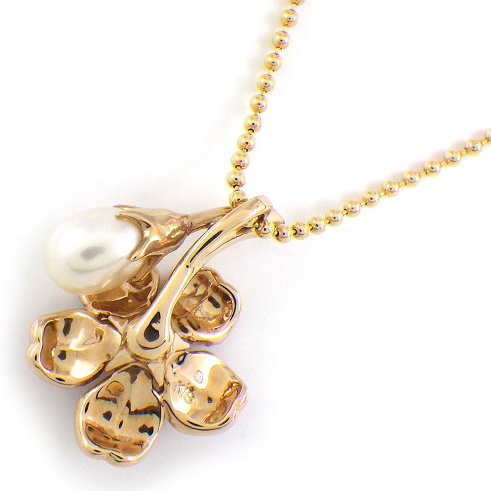 ミキモト MIKIMOTO 桜 ピンブローチ ペンダント パール ネックレス