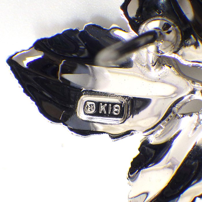 MIKIMOTO ヴィンテージ シルバー パールブローチ リボンリーフ