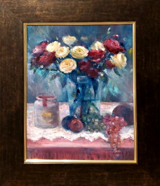 楽天市場】絵画 「満月の夜に｣ 油彩画 油絵 原画 静物画 F6 ダーク