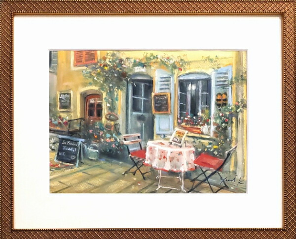 楽天市場】絵画 原画 「Coffee Break」 水彩/パステル F4 アンティーク