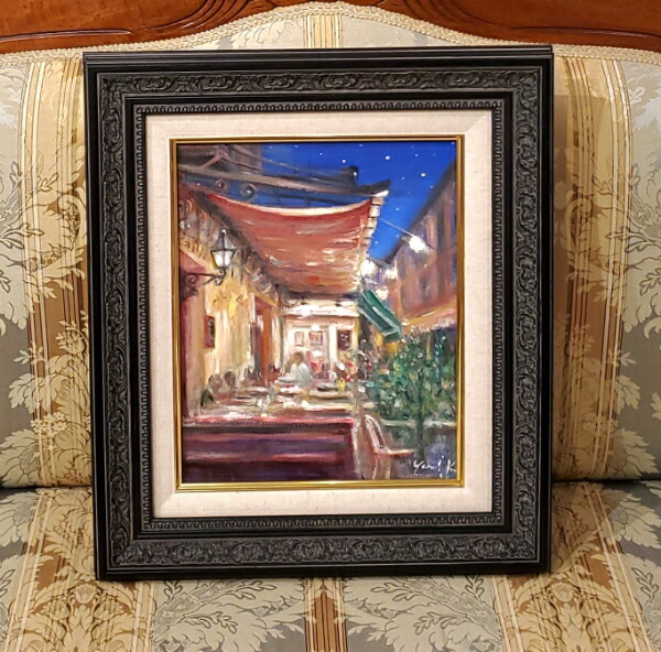 絵画 インテリア 絵 額付き ( 黒) 油絵 F3-S102023風景祈り 絵画