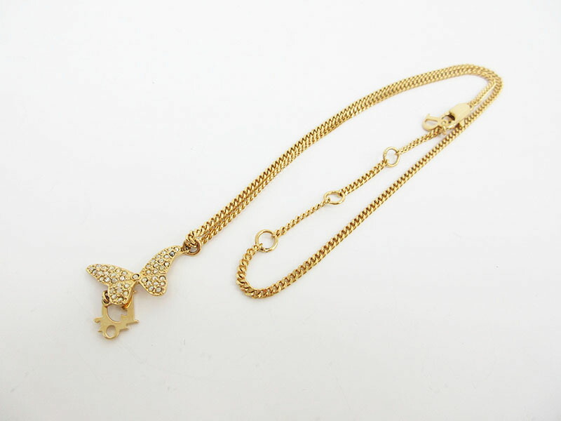 M4946 クリスチャンディオール ブローチ 蝶 バタフライ ラインストーン