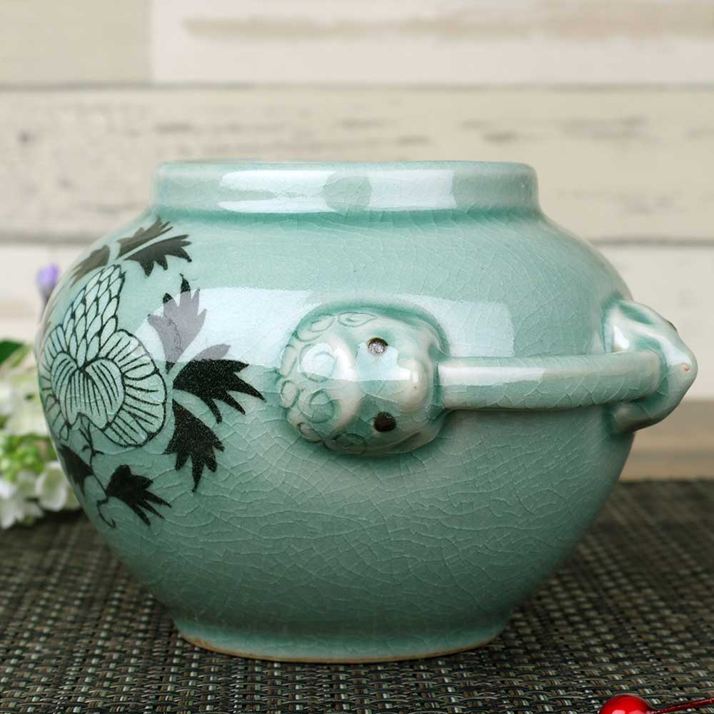 楽天市場】高麗青磁 韓国 直輸入/ 高麗青磁 手付壺 天上花 （大） /訳