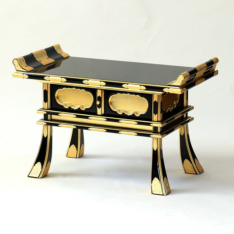 楽天市場】【経机】上等金箔金具打ち 中京型 16号 御供机 黒塗り 浄土