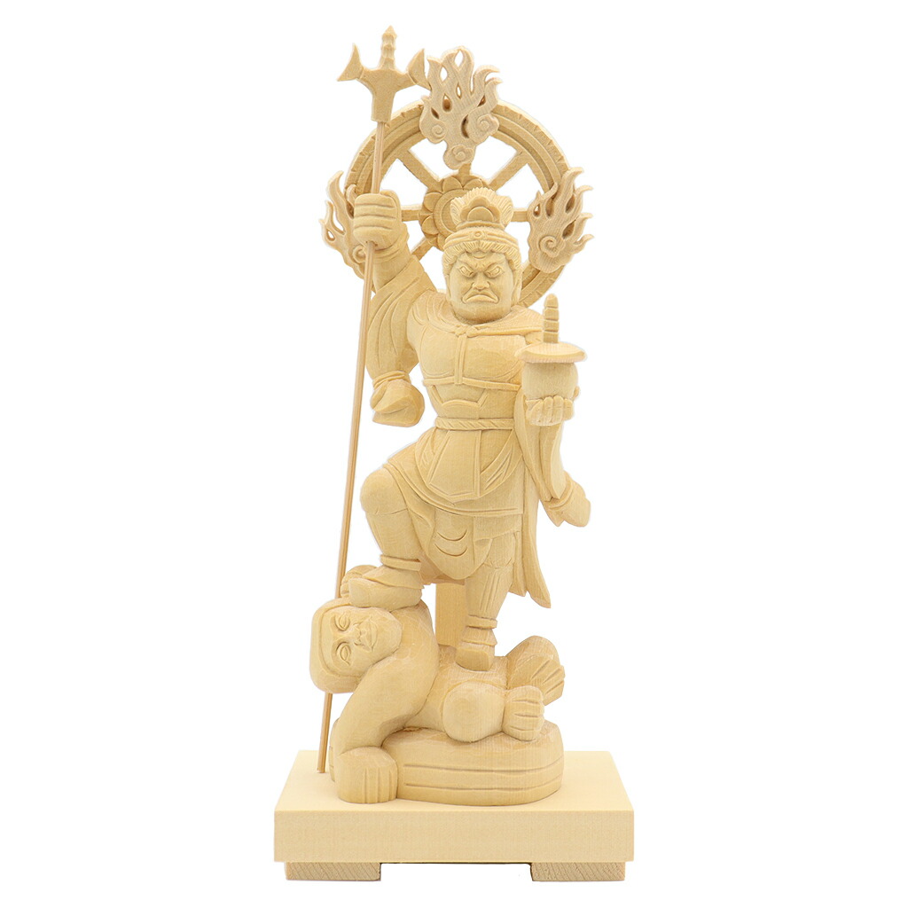 楽天市場】仏像 毘沙門天 立像 邪鬼付き 3.0寸 総高20cm 桧木 多聞天