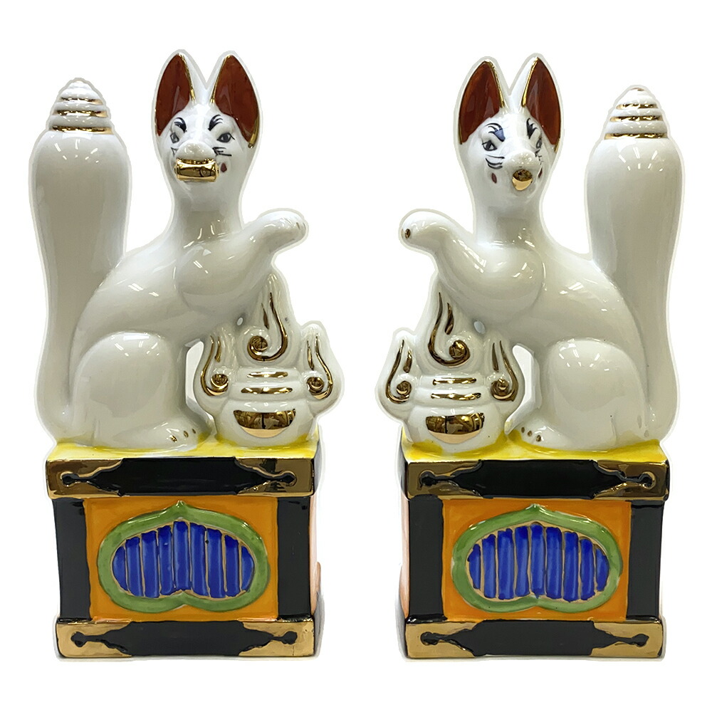 楽天市場】狐 一対 4寸 陶器 稲荷大明神 お稲荷さん お稲荷様 稲荷神