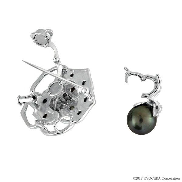 楽天市場】黒蝶真珠 ブローチ ペンダントトップ 10mm 5WAY クリッカー