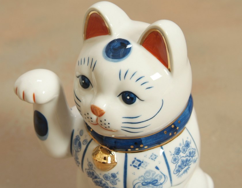 中外陶園 瀬戸まねき猫 ミケ 三毛猫 招き猫 陶器 置物 中外陶園 瀬戸