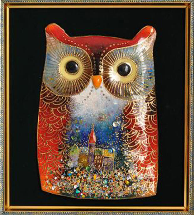 楽天市場】【UncleZ】七宝焼き「飾り額」1羽のふくろう : 京の恵み