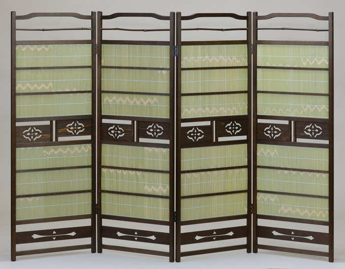 ビンテージ竹簾屏風すだれ衝立透かし彫りパーテーション間仕切り古道具