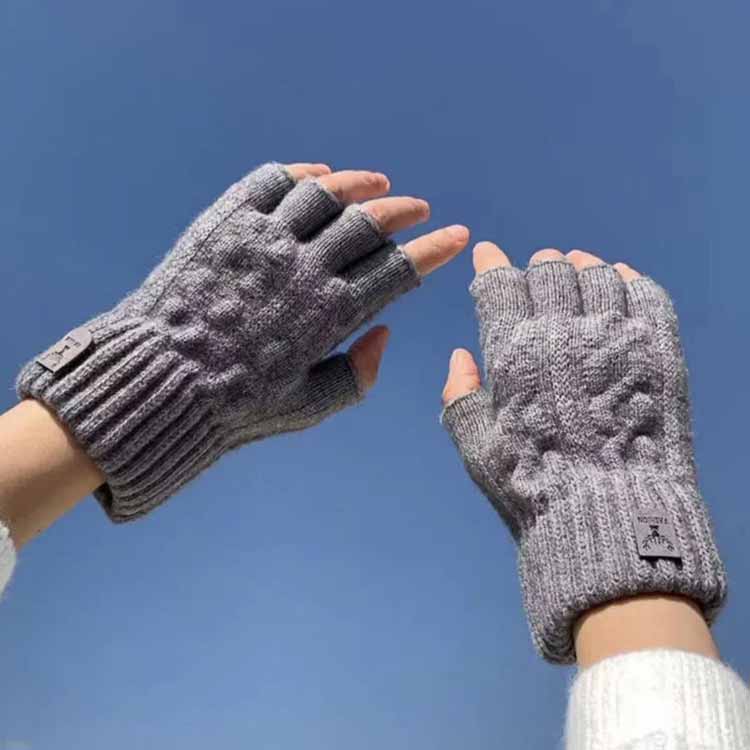 楽天市場】2組セット 手袋 グローブ 指なし ニット ハーフフィンガー