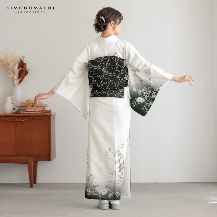楽天市場】訪問着 お仕立て上がり 単品「白 唐花」礼装 ポリエステル